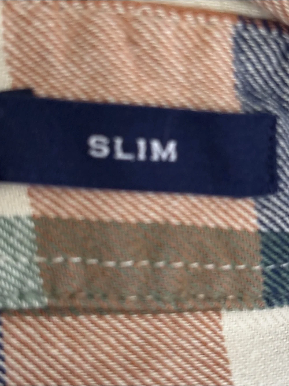 J. Crew Plaid Button-Down Shirt - Tan, Navy, Cream ~ Sz L Western, Relaxed, Cozy